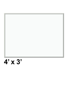 U Brands 4' x 3' Silver Aluminum Frame Magnetic Painted Steel Whiteboard 