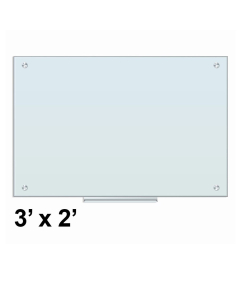 U Brands 3' x 2' Magnetic White Frosted Glass Whiteboard