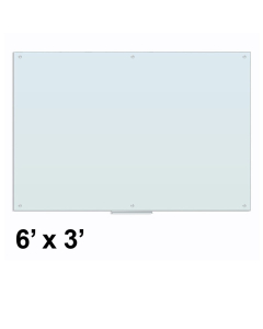 U Brands 6' x 3' Magnetic White Frosted Glass Whiteboard