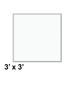 U Brands 3' x 3' Silver Aluminum Frame Magnetic Painted Steel Whiteboard