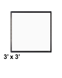 U Brands Pinit 3' x 3', Black Aluminum Frame Magnetic Painted Steel Whiteboard