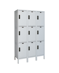 Hallowell Triple Tier 3-Wide Electronic Combination Storage Lockers 78" H, Light Grey 