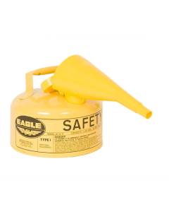 Eagle Type I 1 Gallon Galvanized Steel Metal Safety Can with F-15 Funnel (yellow)