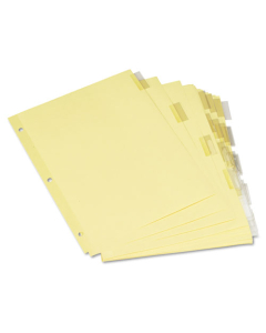 Universal Letter 5-Tab Insertable Clear Tab Index Dividers, Buff, 6 Sets