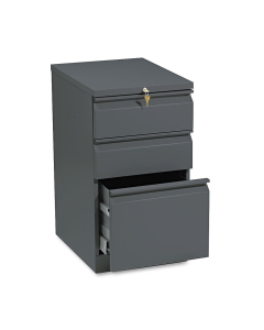 HON Efficiencies 33720RS 3-Drawer Box/Box/File Radius Pull Mobile Pedestal, Charcoal 