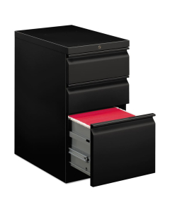 HON Brigade 33723RP 3-Drawer Box/Box/File Radius Pull Mobile Pedestal, Black
