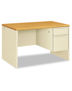 HON 38000 48" W Single Pedestal Office Desk, Right