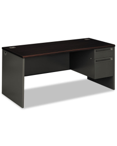 HON 38000 66" W Single Pedestal Office Desk, Right