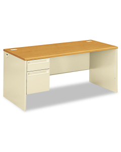 HON 38000 66" W Single Pedestal Office Desk, Left