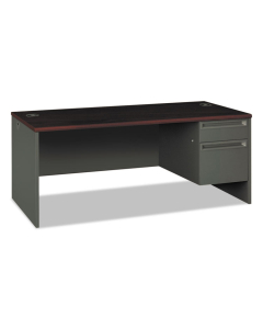 HON 38000 72" W Single Pedestal Office Desk, Right