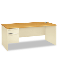 HON 38000 72" W Single Pedestal Office Desk, Left