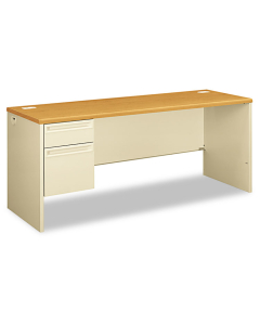 HON 38000 72" W Single Pedestal Credenza Office Desk, Left