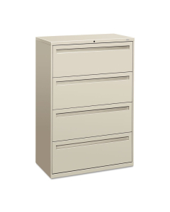 HON Brigade 784LQ 4-Drawer 36" Wide Lateral File Cabinet, Letter & Legal Size, Light Gray
