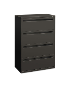 HON Brigade 784LS 4-Drawer 36" Wide Lateral File Cabinet, Letter & Legal Size, Charcoal