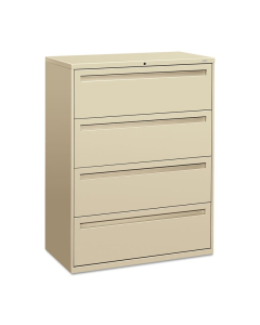 HON Brigade 794LL 4-Drawer 42" Wide Lateral File Cabinet, Letter & Legal Size, Putty