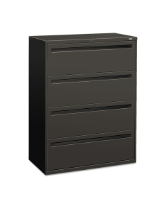 HON Brigade 794LS 4-Drawer 42" Wide Lateral File Cabinet, Letter & Legal Size, Charcoal