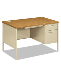 HON Metro Classic 48" W Single Pedestal Teacher Desk, Right