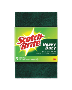 Scotch-Brite 6" L x 3.8" W Heavy-Duty Scouring Pad, Green, Pack of 10