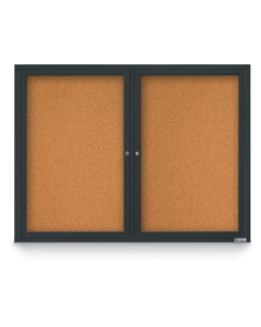United Visual Products UV303 48" x 36" Double Door Traditional Enclosed Bulletin Boards