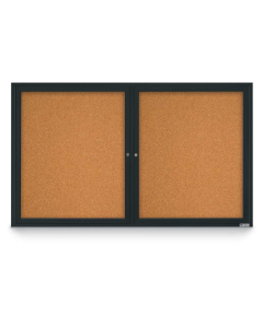 United Visual Products UV304 60" x 36" Double Door Traditional Enclosed Bulletin Boards