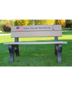 Polly Products Veterans Series Benches With Standard Engraving & Inlay