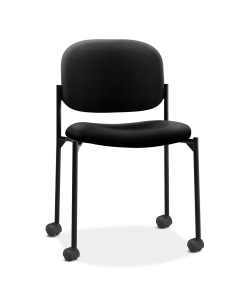 HON Scatter Fabric Guest Stacking Chair, Black (Shown with Casters)