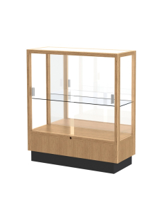 Waddell Heritage 8949M Sliding Glass Door Counter Display Case (Shown as Maple / Mirror Back)