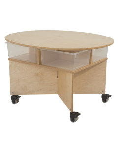Whitney Brothers Mobile Collaboration Table with Trays