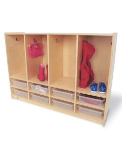 Whitney Brothers 4-Section Coat Locker with Trays