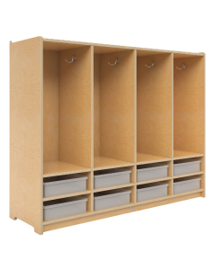Whitney Brothers Clear Tray 4-Section Locker