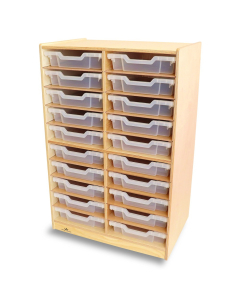 Whitney Brothers 20 Paper-Tray Mobile Classroom Storage with Clear Trays