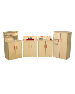 Wood Designs Classic Appliances Dramatic Play Set with Deluxe Hutch, Red