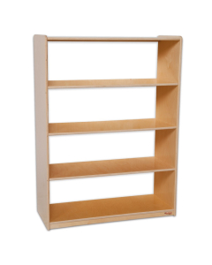 Wood Designs Childrens Classroom Storage 4-Shelf Bookshelf, Acrylic Back