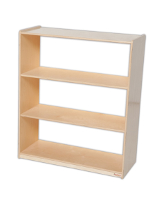 Wood Designs Childrens Classroom Storage 3-Shelf Bookshelf, Acrylic Back