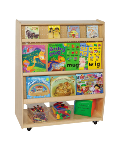 Wood Designs Childrens School Library Mobile Shelving Display and Storage Unit