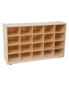 Wood Designs 20-Cubby Classroom Storage Unit without Trays, Birch, 30" H x 48" W x 15" D