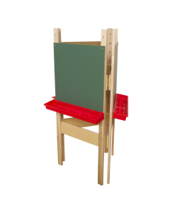 Wood Designs 3-Sided Adjustable Easel with Chalkboard, Red
