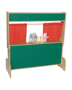 Wood Designs Deluxe Puppet Theater with Chalkboard, Red