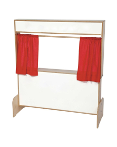 Wood Designs Deluxe Puppet Theater with Markerboard, Red