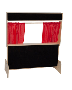Wood Designs Deluxe Puppet Theater with Flannelboard, Red