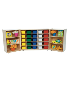Wood Designs Childrens Mobile Classroom Storage Unit (Assorted Trays Shown)