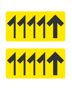 National Marker 6" x 4" Temp-Step Vinyl Directional Arrow Floor Decal, Pack of 10 (Shown in Yellow)