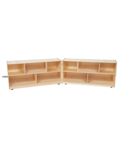 Wood Designs Classroom Mobile 10-Space Storage, Folding, Birch, 15" D x 96" W