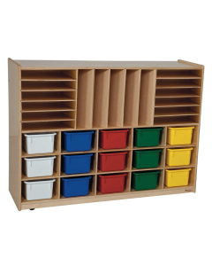 Wood Designs Childrens Classroom Multi-Storage Unit with Assorted Trays