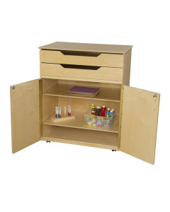 Wood Designs Childrens Classroom Mobile Storage Unit, Adjustable Shelves