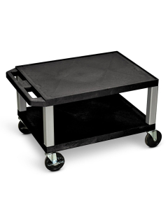 Luxor 2-Shelf 16" H Tuffy AV Cart (Shown in Black/Nickel Grey)