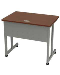 Linea Italia 36" W Small Metal Computer Desk with Wood Top (Shown in Cherry)