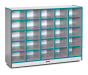 Jonti-Craft Rainbow Accents 25 Cubbie-Tray Mobile Classroom Storage, Teal