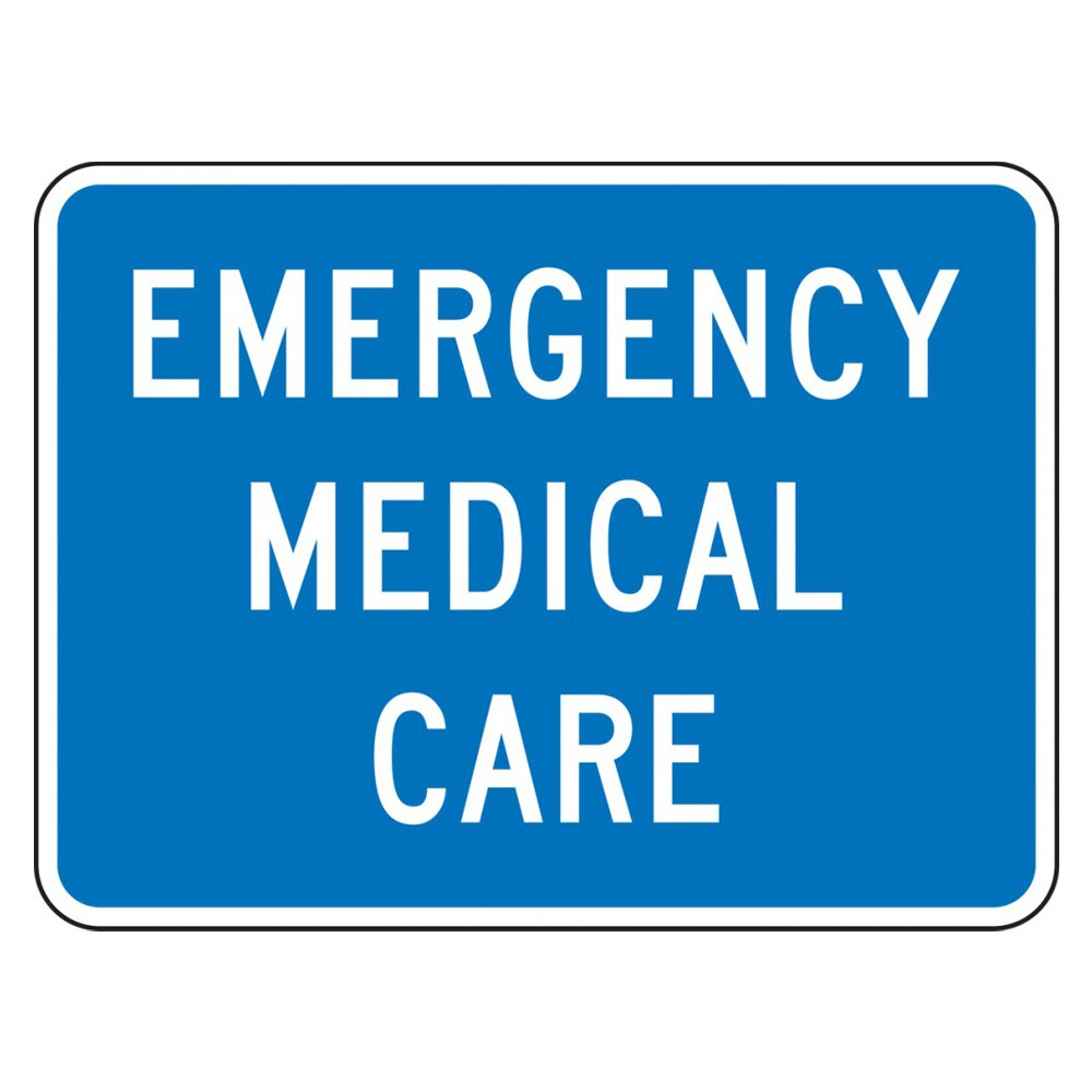 Accuform 18 x 24 High Intensity Prismatic Emergency Medical Care Sign