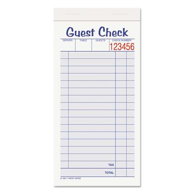 Adams 3 38 x 6 78 10 Pack Guest Check Set 50 Forms